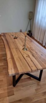 Masă din lemn de stejar si nuc - imagine 4